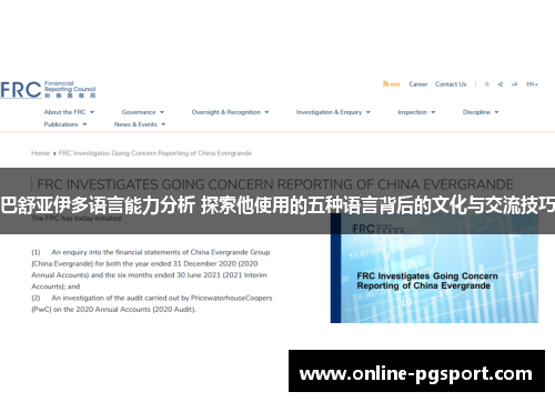 巴舒亚伊多语言能力分析 探索他使用的五种语言背后的文化与交流技巧 巴舒亚伊多语言能力分析 探索他使用的五种语言背后的文化与交流技巧